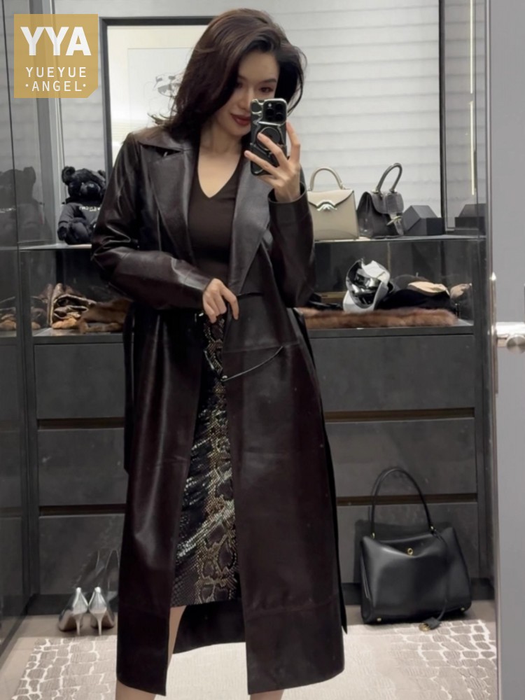 Leather Work Jacket Women'S - Italian Designer Office Ladies Work Long