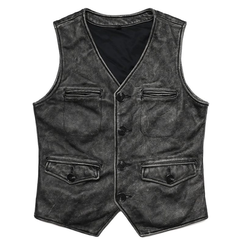 New Gery Vintage Genuine Leath - огляд і ціна Leather Work Vest For Men