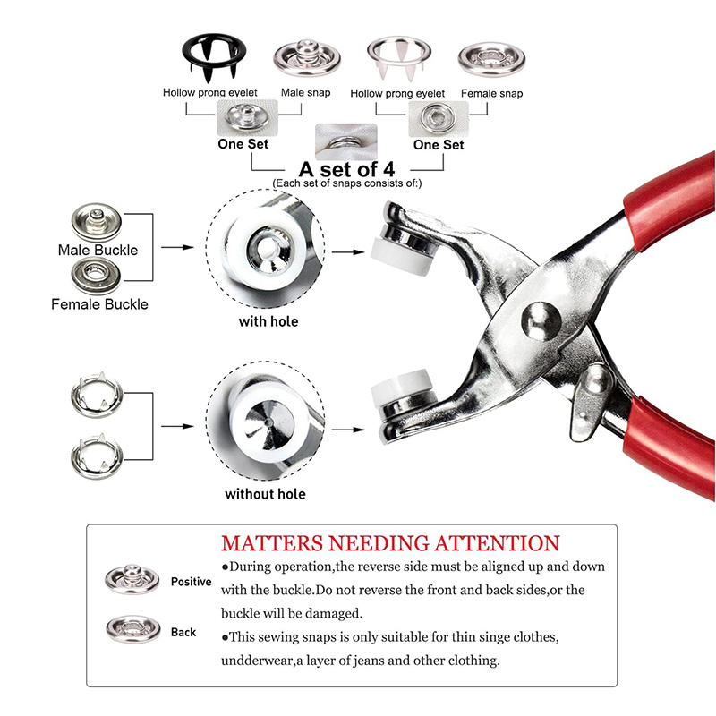 100 Sets Snap Pliers Automatic - огляд і ціна Snap Fastener Setter