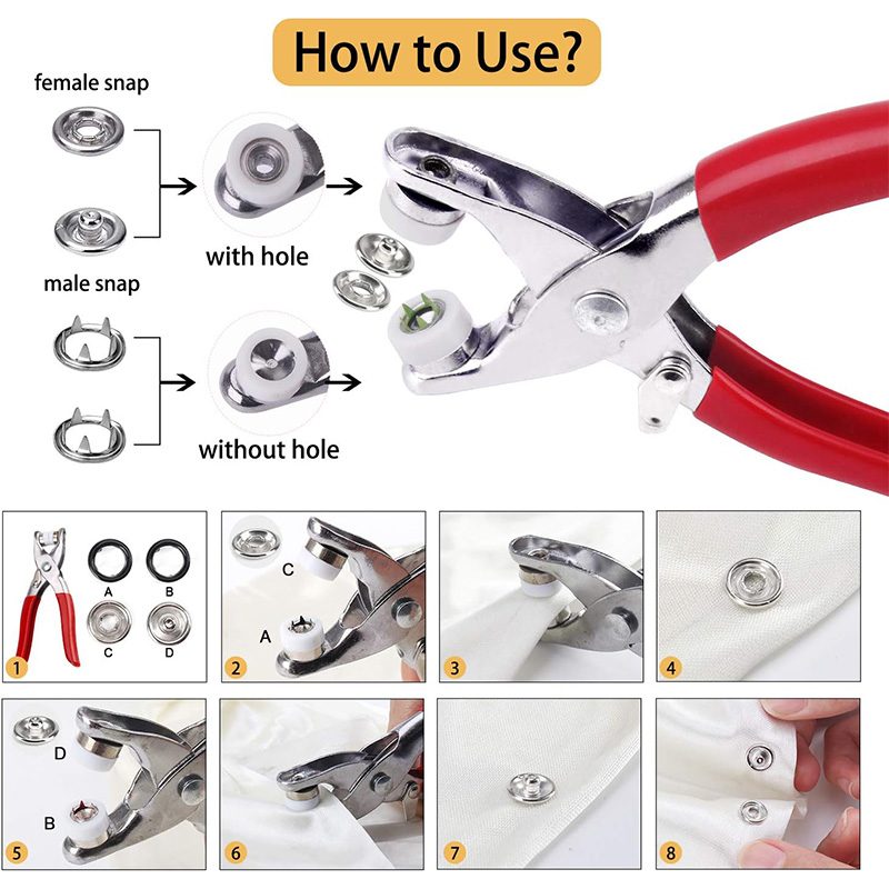 100 Sets Snap Pliers Automatic - огляд і ціна Snap Fastener Setter