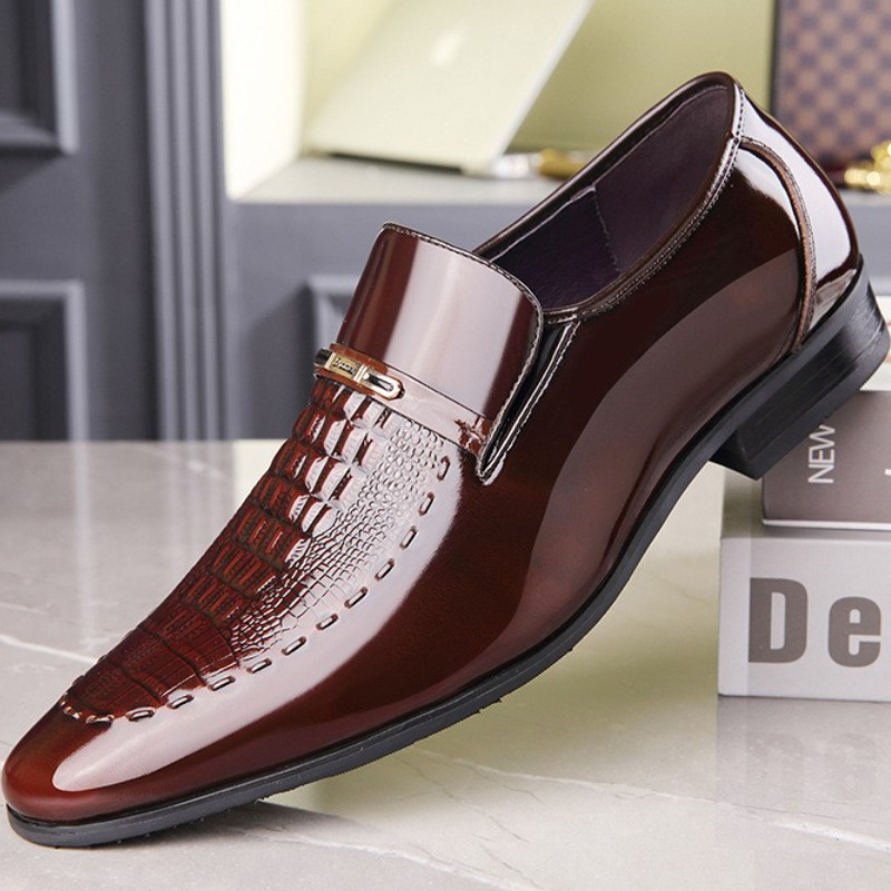 Men Leather Shoes Patent Leath - огляд і ціна Leather Work Oxfords