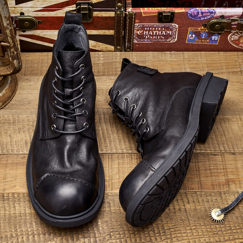 Big-headed Men's Retro Work Bo - огляд і ціна Leather Work Oxfords