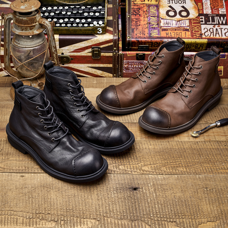 Big-headed Men's Retro Work Bo - огляд і ціна Leather Work Oxfords