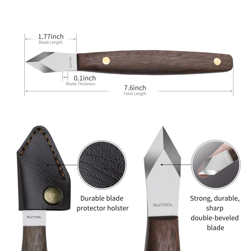 Handmade carving knife, thin e - огляд і ціна Leatherwork Knife Sheath