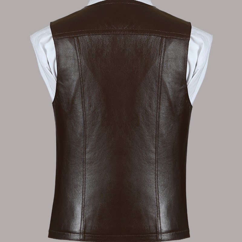 Genuine Leather Sheepskin Vest - огляд і ціна Leather Work Vest For Men